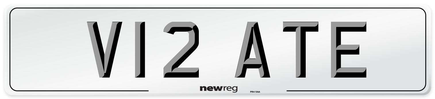 V12 ATE Number Plate from New Reg